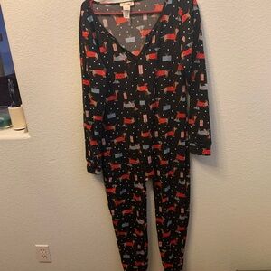 Shosho Gray Pajama Set with Red and Blue Accents